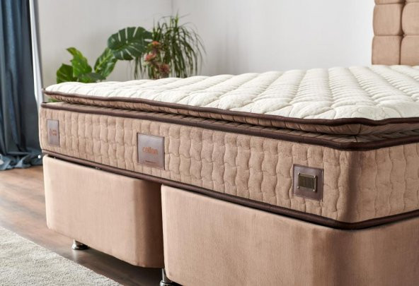 Niron  W. Cotton 80x180 cm Tek Kişilik Pedli Yatak Baza Başlık Takımı - Kumaş Baza, Başlık ve Yatak Seti - 5