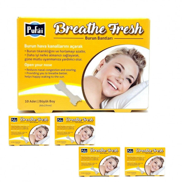 Pufai Breathe Fresh Burun Bandı Daha İyi Uyku 50 Adet