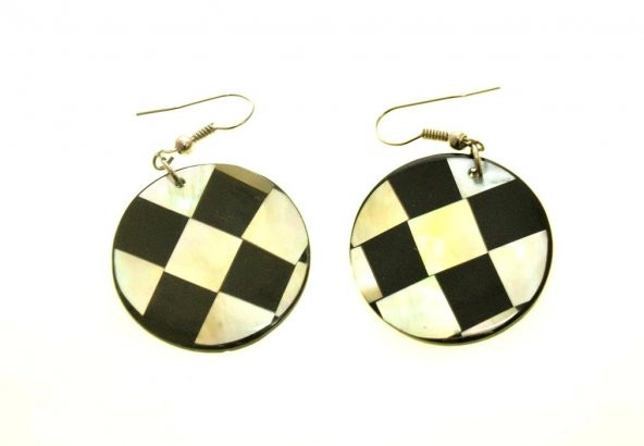 Hdmarketim Sedef El Yapımı Sallantı Tasarım Yuvarlak Küpe - 2