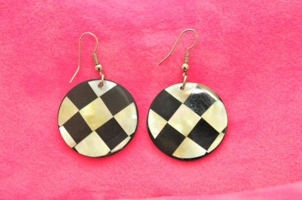 Hdmarketim Sedef El Yapımı Sallantı Tasarım Yuvarlak Küpe - 3