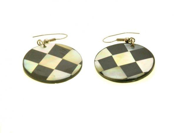 Hdmarketim Sedef El Yapımı Sallantı Tasarım Yuvarlak Küpe - 4