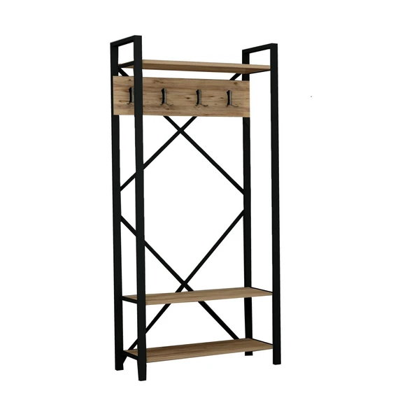 LENDA Verona Metalli Askılıklı Vestiyer - Atlantik Çam - 3