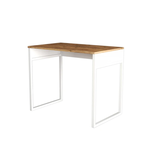 LENDA Destina Metal Ayaklı Çalışma Masası - Atlantik Çam / Beyaz - 4