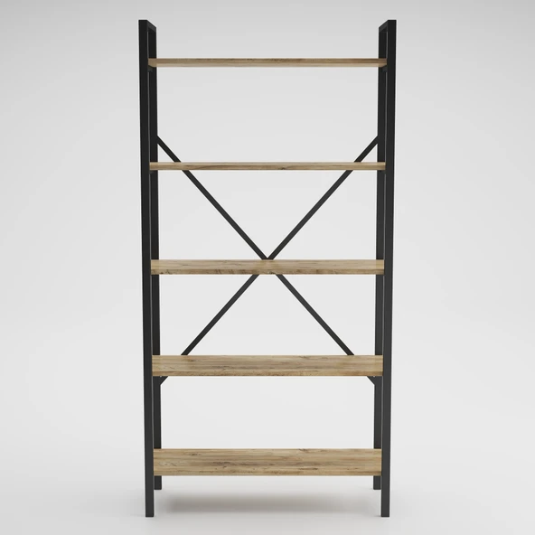 LENDA Avatar 5 Raflı Geniş Metal Kitaplık - 4