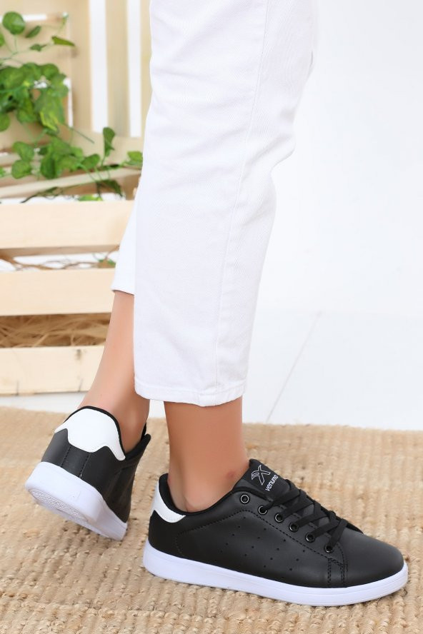 Albishoes Stanley Unisex Sneaker Siyah-Beyaz - 2