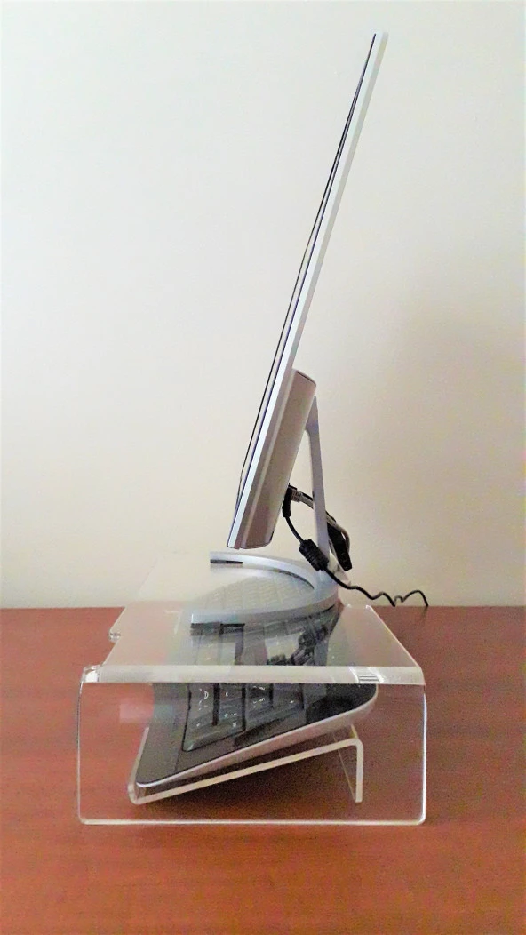 Klavye Standı Sehpası Klavye Yükseltici Pleksiglass Şeffaf - 5