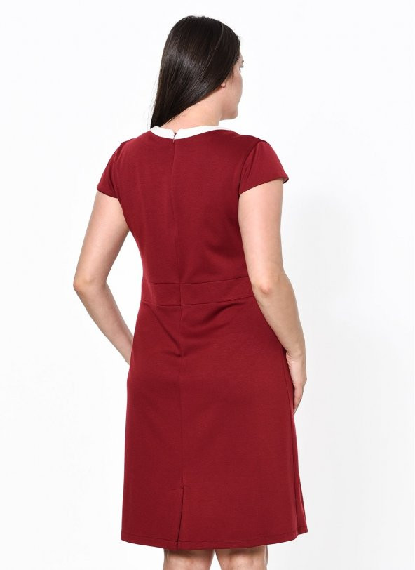 Lir Kadın Büyük Beden Elbise Bordo 1329 - 3