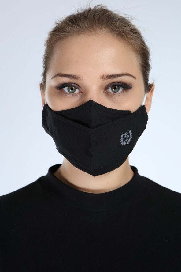 Pianoluce Yıkanabilir 3 Katlı Pamuklu Maske Siyah P10002