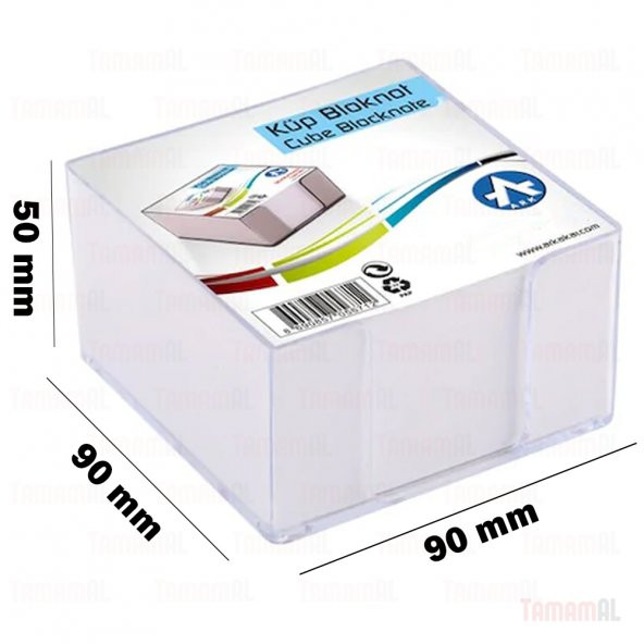 MASAÜSTÜ KÜP BLOK NOT KAĞIDI ŞEFFAF PLASTİK KUTULU 9X9 10X10 BÜYÜ - 4