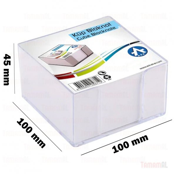 MASAÜSTÜ KÜP BLOK NOT KAĞIDI ŞEFFAF PLASTİK KUTULU 9X9 10X10 BÜYÜ - 5