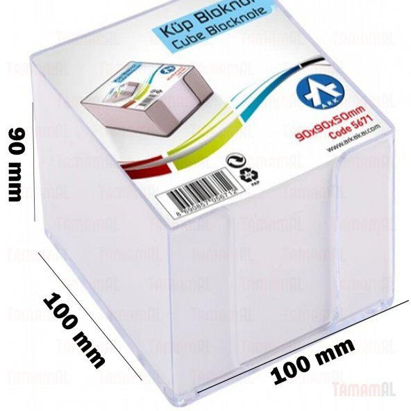 MASAÜSTÜ KÜP BLOK NOT KAĞIDI ŞEFFAF PLASTİK KUTULU 9X9 10X10 BÜYÜ - 6