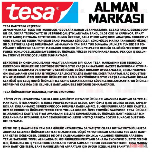 TESA (ALMAN MARKASI) ÇİFT TARAFLI GÜÇLÜ KÖPÜK BANT 5mt x38mm 5574 - 3
