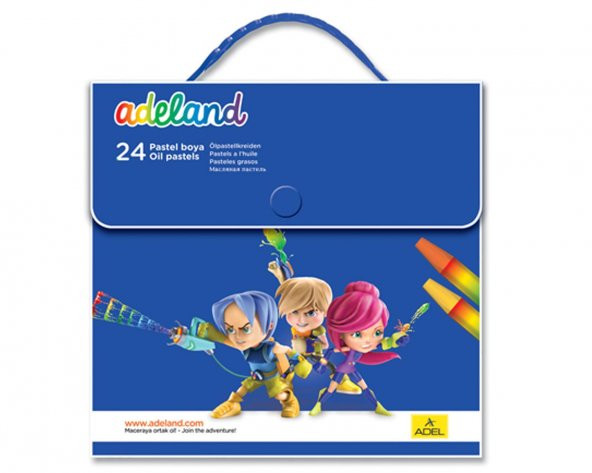 ADEL ADELAND 24 RENK PASTEL BOYA (ÖZEL Plastik Korumalı ÇANTALI)
