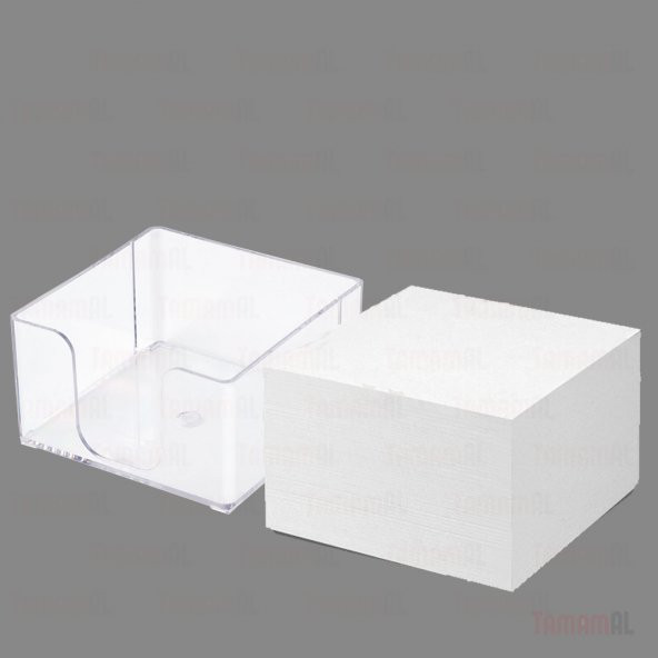 MASAÜSTÜ DEV KÜP BLOK NOT KAĞIDI ŞEFFAF PLASTİK KUTULU 10x10x9 cm - Resim 5