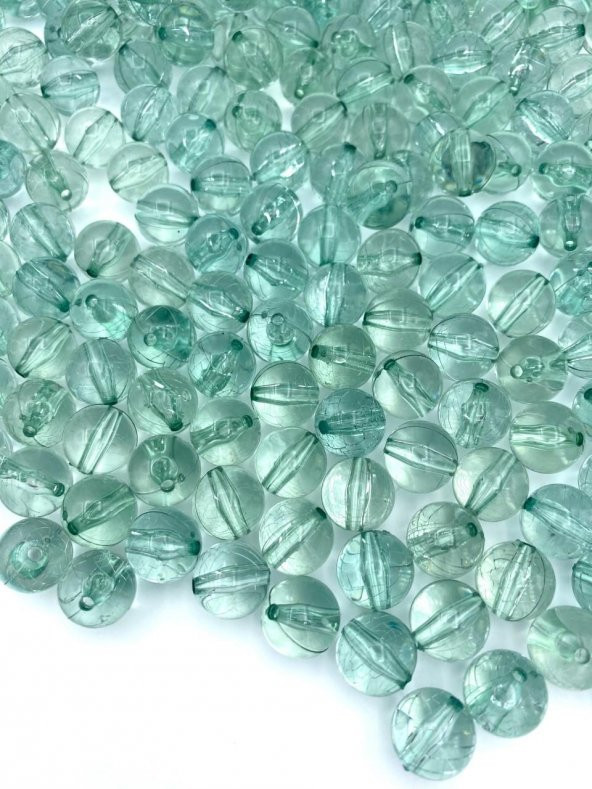14mm Şeffaf Turkuaz,Su Yeşili Akrilik Boncuk,Çanta Boncuğu (100gr,~60 Adet) - 1