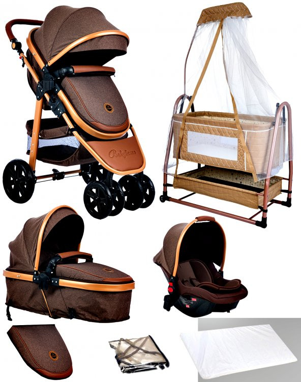 Baby Home 935 Travel Sistem Bebek Arabası 505 Maya Anne Yanı Sepet Beşik Yenidoğan 7in1 Set - 2