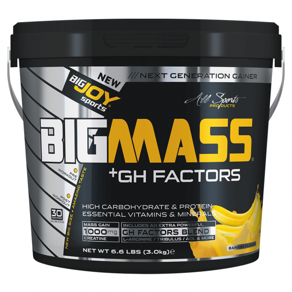 Bigjoy Sports Big Mass Gainer GH Factors 3000 Gr BigMass Karbonhidrat Tozu Muz