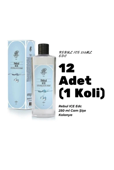 ICE Edc 250ml Cam Şişeli Buz Ferahlığı Kokulu Kolonya 12 Adet (1 Koli)