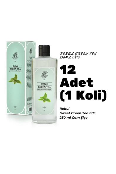Rebul Green Tea Edc 250 ml Cam Şişeli Yeşil Çay Kolonyası 12 Adet (1 Koli) ürün görseli 1