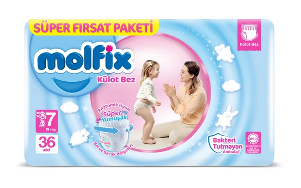 Molfix Külot Bebek Bezi Beden:7 (19+KG) XX Large 216 Adet Ekstra Dev Avantaj Pk - Resim 7