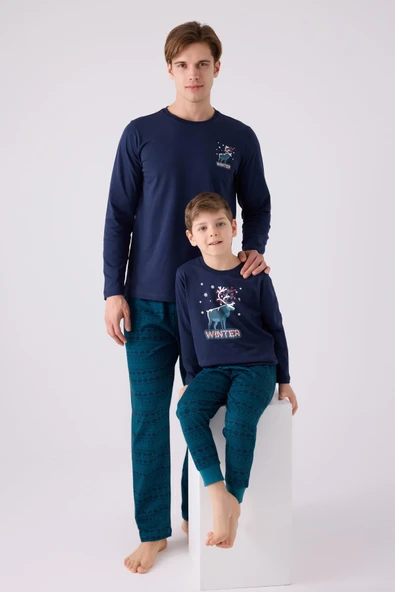 Arnetta Noel Winter Erkek Çocuk 4 Mevsim Kumaş Uzun Kol Pijama Takım - 6