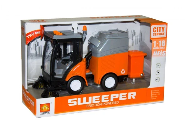 1:16 Sürtmeli Sesli Işıklı Oyuncak Sokak Temizlik Aracı - 2