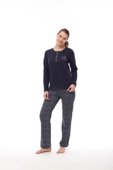 Pijadore 1544 Kadın Uzun Kollu Pijama Takım - 2