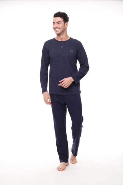 Pijadore 1410 Büyük Beden Erkek Uzun Kollu Pijama Takım - 1