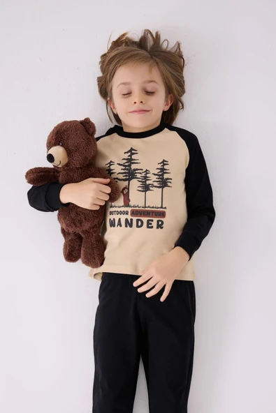 Roly Poly 3450 Erkek Çocuk Çam Apaç Uzun Kol Pijama Takım - 3
