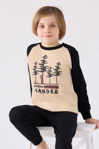 Roly Poly 3450 Erkek Çocuk Çam Apaç Uzun Kol Pijama Takım - 2