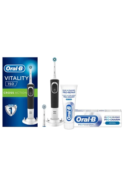 D150 Şarjlı Diş Fırçası+1 Yed Başlık+Pro Onar 50ml Diş M. - 2