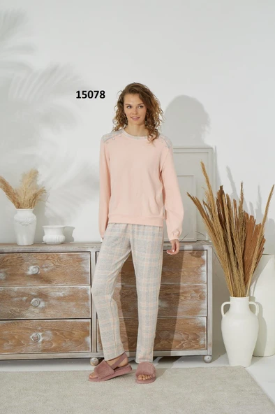 Sevim 15078 Kadın İnce Örme Uzun Kol Pijama Takım ürün görseli 1