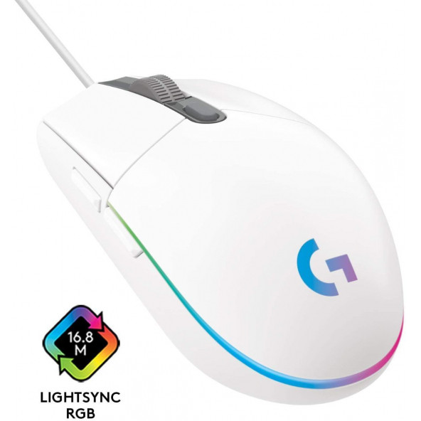 Logitech G102 Lightsync Rgb Kablolu Oyuncu Mouse Beyaz 910-005824 - 3