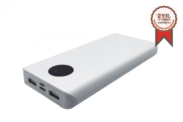 Torima 10000mAh Dijital Gösterge Powerbank Beyaz