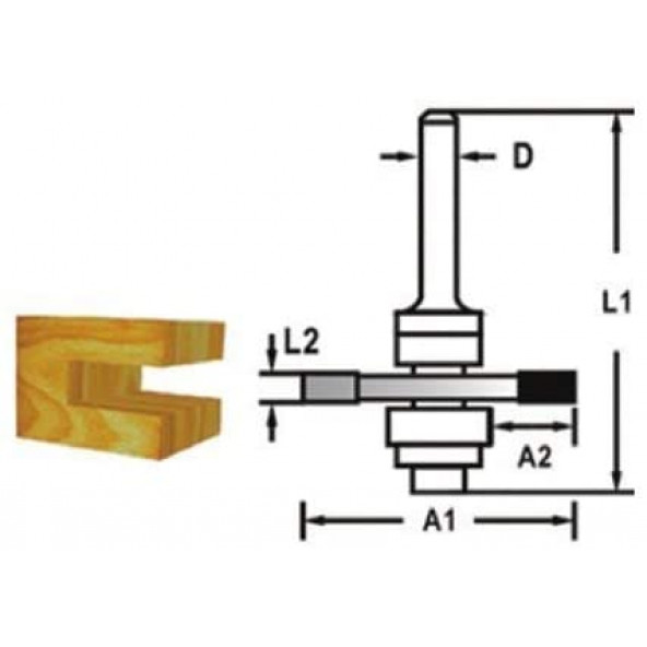Topshop TH14442 Çift Bıçak Rulmanlı Freze Lamba Bıçağı 3/16''x12m - 2