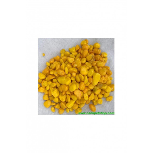 Akvaryum – Fanus – Teraryum Sarı Renkli Dekor Taşları 8-10 Mm 1 Kg