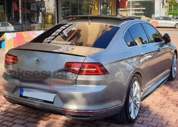Volkswagen Passat B8 Spoiler Parlak Siyah Boyalı İthal Ürün Plastik - 2