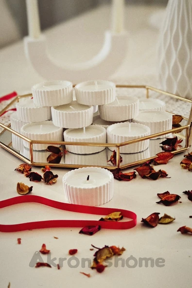 İkili Dekoratif Kase İçinde Vanilya Kokulu Mum - 2