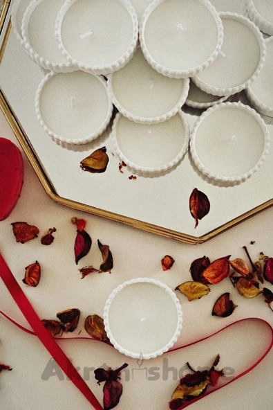 İkili Dekoratif Kase İçinde Vanilya Kokulu Mum - 3