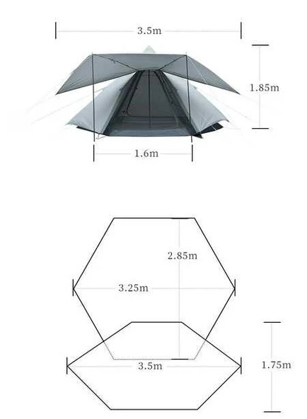 Wildland Ön Tenteli 2 Kapılı Mini Tipi 4 Kişilik Çadır Kamp Çadırı - 7