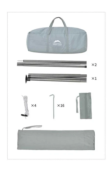 Wildland Ön Tenteli 2 Kapılı Mini Tipi 4 Kişilik Çadır Kamp Çadırı - 8