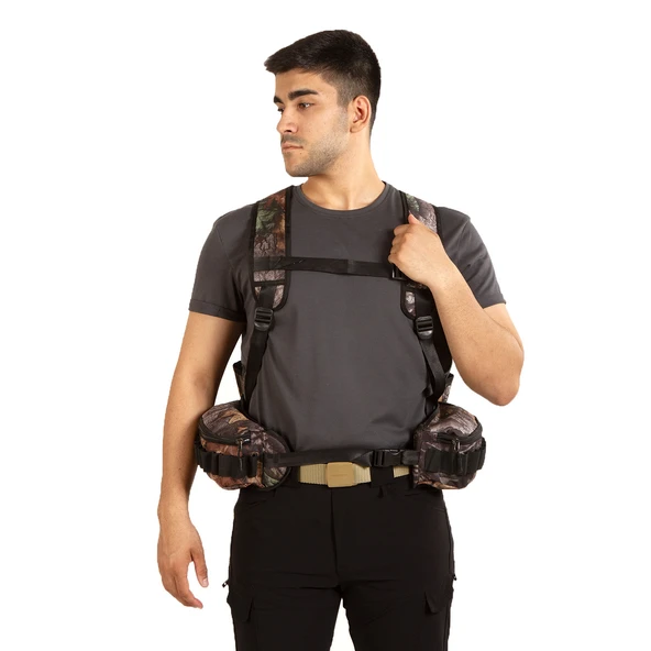 Hunthink VestPack Orman Kamuflaj Çantalı Avcı Yeleği ürün görseli 1
