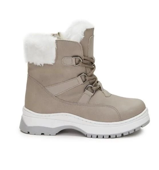 Vicco Alexis Hafif Unisex Bej Fermuarlı Kürklü Kışlık Çocuk Botu - Resim 2