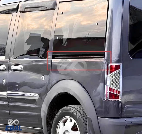 Ford Connect Krom Sürgü Kapı Çıtası Nikelajı 2 parça 2002-2014 Arası Paslanmaz Çelik - 3