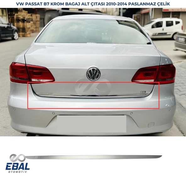 Vw Passat B7 Krom Bagaj Alt Çıtası 2010-2014 Arası Uyumlu Paslanmaz Çelik ürün görseli 1