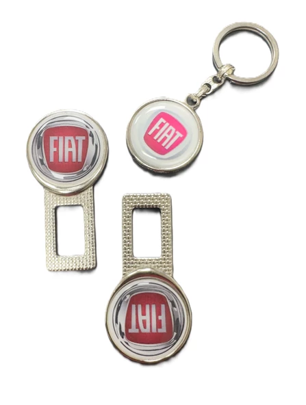 Fiat Emniyet Kemerrr Metal Toka 1 Çift Ve Anahtarlık 1 Adet - Resim 2