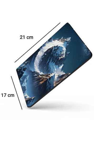 SonicTouch Yükselen Zafer Ay Yıldızlı Dağ Zirvesi Temalı Kaymaz Gaming Oyuncu Dikişsiz Mouse Pad 17x21cm - 2