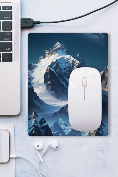 SonicTouch Yükselen Zafer Ay Yıldızlı Dağ Zirvesi Temalı Kaymaz Gaming Oyuncu Dikişsiz Mouse Pad 17x21cm - 3