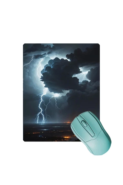 SonicTouch Göklerin Ay Yıldızı Şimşek Temalı Kaydırmaz Gaming Oyuncu Dikişsiz Mouse Pad 17x21cm