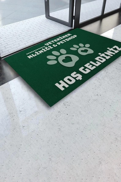 Valerine Life İsme, Kişiye veya Firmaya Özel Veteriner Kliniği ve Pet Shop Temalı Yeşil Hoş Geldiniz Kapı Önü Paspası 45 ürün görseli